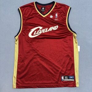 Reebok NBA Cleveland Cavaliers Jersey Tank Top Gold Mesh Wine Red Mens Size XL